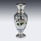 Antique 19th-Century Chinese Solid Silver & Enamel Vase by Bao Cheng, 1890s, Image 9