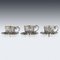 Antique 19th-Century Chinese Solid Silver Tea Cups & Saucers from Nam-Hing, Set of 3 11