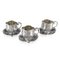 Antique 19th-Century Chinese Solid Silver Tea Cups & Saucers from Nam-Hing, Set of 3 1