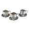 Antique 19th-Century Chinese Solid Silver Tea Cups & Saucers from Nam-Hing, Set of 3, Image 1