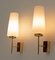 Mid-Century Modern Italian Brass and Opal Glass Sconces from Stilnovo, 1950s, Set of 2, Image 4