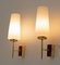 Moderne italienische Mid-Century Wandlampen aus Messing & Opalglas von Stilnovo, 1950er, 2er Set 4