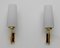 Mid-Century Modern Italian Brass and Opal Glass Sconces from Stilnovo, 1950s, Set of 2 7