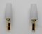 Mid-Century Modern Italian Brass and Opal Glass Sconces from Stilnovo, 1950s, Set of 2, Image 7