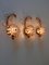Iridescent Crystal Glass & Brass Flower Sconces from Palwa, 1960s, Set of 3 10