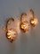Iridescent Crystal Glass & Brass Flower Sconces from Palwa, 1960s, Set of 3 12