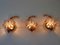 Iridescent Crystal Glass & Brass Flower Sconces from Palwa, 1960s, Set of 3 14
