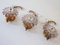 Iridescent Crystal Glass & Brass Flower Sconces from Palwa, 1960s, Set of 3, Image 13