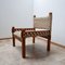 Mid-Century Teak and Banana Leaf Cord Armchair, Image 2