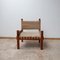 Mid-Century Teak and Banana Leaf Cord Armchair, Image 1