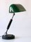 Lampe de Bureau de Banquier Bauhaus avec Verre Vert Originale, 1930s 1