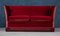 Rotes dänisches Vintage Velour Knole Sofa 1