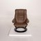 Brown Leather Mayfair Armchair & Stool from Stressless, Set of 2, Image 10