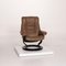 Poltrona e sgabello Mayfair in pelle marrone di Stressless, set di 2, Immagine 8