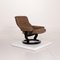 Poltrona e sgabello Mayfair in pelle marrone di Stressless, set di 2, Immagine 9