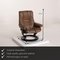 Brown Leather Mayfair Armchair & Stool from Stressless, Set of 2 2