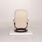 Cream Leather Consul Armchair & Stool from Stressless, Set of 2 12