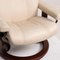 Cream Leather Consul Armchair & Stool from Stressless, Set of 2 4