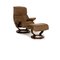 Fauteuil Vision en Cuir Marron et Tabouret de Stressless, Set de 2 1