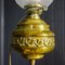 Lampadaire Art Nouveau avec Table avec Feuille d'Albâtre en Or 6