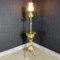Art Nouveau Floor Lamp with Table with Alabaster Leaf in Gold 3