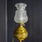 Art Nouveau Floor Lamp with Table with Alabaster Leaf in Gold 4