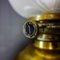 Lámpara de pie modernista dorada con mesa de alabastro, Imagen 14