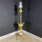 Jugendstil Stehlampe mit Tisch mit Alabasterblatt in Gold 1
