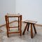 French Oak Mid-Century Low Stool or Side Table, 1950s 3
