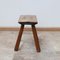 French Oak Mid-Century Low Stool or Side Table, 1950s 8