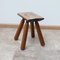 French Oak Mid-Century Low Stool or Side Table, 1950s 7