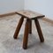 French Oak Mid-Century Low Stool or Side Table, 1950s 1