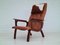Danish Cognac Leather and Cowhide Armchair, 1970s 1