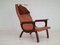 Danish Cognac Leather and Cowhide Armchair, 1970s 3