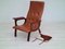 Danish Cognac Leather and Cowhide Armchair, 1970s 6