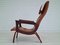 Danish Cognac Leather and Cowhide Armchair, 1970s 16