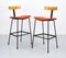 Program Barstools with Orange Seats by Frank Guille for Kandya, 1950s, Set of 2 7