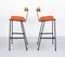 Program Barstools with Orange Seats by Frank Guille for Kandya, 1950s, Set of 2 2