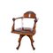 English Oak Desk Chair With Leather Fixed Cushion 2