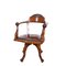 English Oak Desk Chair With Leather Fixed Cushion, Image 2