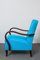 Art Deco Blue Armchairs, 1920s, Set of 2, Image 3