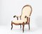 Butaca victoriana de madera satinada con respaldo alto o silla Voltaire, década de 1860, Imagen 7