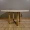 Golden Brass, Chrome and Travertine Dining Table, 1970s 5