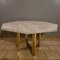 Golden Brass, Chrome and Travertine Dining Table, 1970s 8