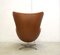 Cognac Egg Chair and Ottoman by Arne Jacobsen for Fritz Hansen, 2000s, Set of 2 7