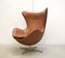 Cognac Egg Chair and Ottoman by Arne Jacobsen for Fritz Hansen, 2000s, Set of 2 4