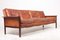 Mid-Century Danish Sofa in Patinated Leather and Solid Rosewood, 1950s 9