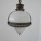 Lampe à Suspension Antique en Verre Opalin Bicolore, France 7