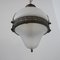 Lampe à Suspension Antique en Verre Opalin Bicolore, France 2