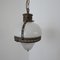Lampe à Suspension Antique en Verre Opalin Bicolore, France 4